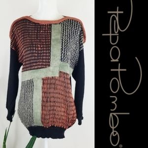 VTG 80s Pepa Pombo Knit Mixed Media Sweater